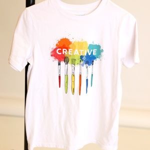 Cat & Jack Creative Art White TShirt Sz XL 14/16